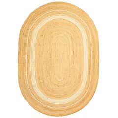 Ковер из джута овальный с вставками белого цвета из коллекции Ethnic, 200х300см, Tkano