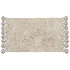 Коврик для ванной ворсовый с кисточками светло-серого цвета из коллекции Essential, 50х80 см, Tkano