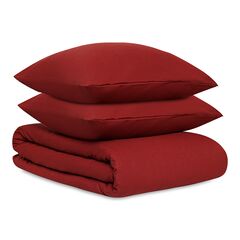 Комплект постельного белья изо льна и хлопка цвета копченой паприки из коллекции Essential, 150х200 см, Tkano