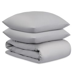 Комплект постельного белья из премиального сатина серого цвета из коллекции Essential, 150х200 см, Tkano