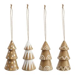 Набор елочных украшений из папье-маше Zero waste из коллекции New Year Essential, Tkano