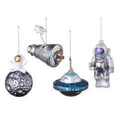 Набор ёлочных украшений Cosmic Saga из коллекции New Year Essential, 4 шт., Tkano