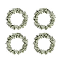 Набор из 4 шелковых резинок для волос мятного цвета из коллекции Essential, Tkano