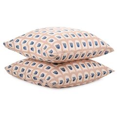 Набор из двух наволочек из сатина бежево-розового цвета с принтом Blossom time из коллекции Cuts&Pieces, 70х70 см, Tkano