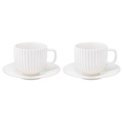 Набор из двух чайных пар белого цвета из коллекции Edge, 250мл, Tkano