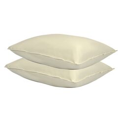 Набор из двух наволочек из сатина серо-бежевого цвета с брашинг-эффектом из коллекции Essential, 50х70 см, Tkano