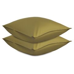 Набор наволочек из премиального сатина оливкового цвета из коллекции Essential, 70х70 см, Tkano