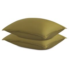 Набор наволочек из премиального сатина оливкового цвета из коллекции Essential, 50х70 см, Tkano