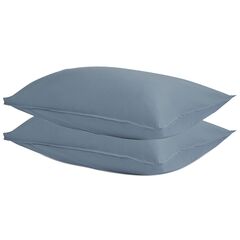 Набор из двух наволочек из сатина джинсово-синего цвета с брашинг-эффектом из коллекции Essential, 50х70 см, Tkano