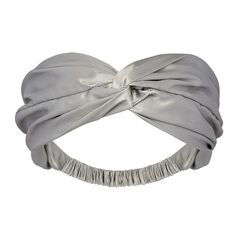 Повязка для волос из натурального шелка светло-серого цвета из коллекции Essential, Tkano