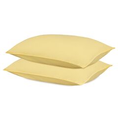 Набор наволочек из стираного перкаля светло-желтого цвета из коллекции Essential, 50х70 см, Tkano