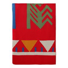 Плед из хлопка по мотивам чувашских орнаментов из коллекции Cultural Heritage, 130х180 см, Tkano