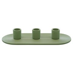 Подсвечник для 3 свечей из каменной керамики оливкового цвета из коллекции Essential, Tkano