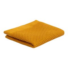 Полотенце для лица вафельное цвета карри из коллекции Essential, 30х30 см, Tkano