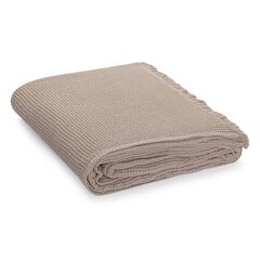 Покрывало вафельное из хлопка серо-бежевого цвета из коллекции Essential, 230х250 см, Tkano