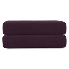 Простыня на резинке из стираного перкаля сливового цвета из коллекции Essential, 180х200х30 см, Tkano