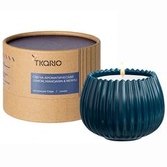 Свеча ароматическая Lemon, Mandarin & Neroli из коллекции Edge, синий, 30 ч, Tkano