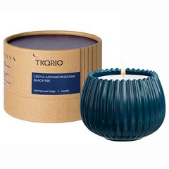 Свеча ароматическая Black Ink из коллекции Edge, синий, 30 ч, Tkano