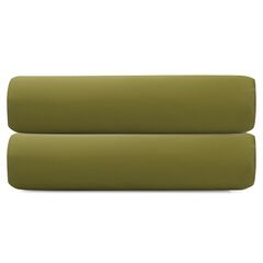 Простыня на резинке из премиального сатина оливкового цвета из коллекции Essential, 180х200х30 см, Tkano