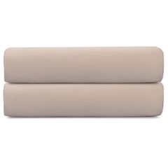 Простыня на резинке из премиального сатина бежевого цвета из коллекции Essential, 200х200х30 см, Tkano