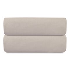 Простыня на резинке изо льна и хлопка серо-бежевого цвета из коллекции Essential, 160х200х30 см, Tkano