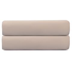 Простыня на резинке из премиального сатина бежевого цвета из коллекции Essential, 160х200х30 см, Tkano