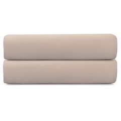 Простыня на резинке из премиального сатина бежевого цвета из коллекции Essential, 180х200х30 см, Tkano
