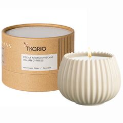 Свеча ароматическая Italian Cypress из коллекции Edge, бежевый, 30 ч, Tkano