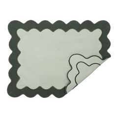 Салфетка под приборы с контрастным кантом зеленого цвета из коллекции Trendy Ruffles, 35х45 см, Tkano