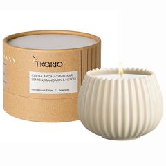 Свеча ароматическая Lemon, Mandarin & Neroli из коллекции Edge, бежевый, 30 ч, Tkano