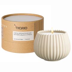 Свеча ароматическая Vetiver & Black cypress из коллекции Edge, бежевый, 30 ч, Tkano