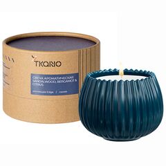 Свеча ароматическая Sandalwood, Bergamot & Citrus из коллекции Edge, синий, 30 ч, Tkano