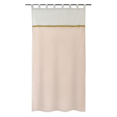 Штора из хлопка с помпонами бежево-серого цвета из коллекции Essential, 150х290 см, Tkano