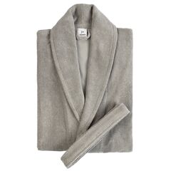 Халат махровый из чесаного хлопка серого цвета из коллекции Essential, размер XL, Tkano