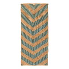 Ковер из джута с вставками зеленого цвета из коллекции Ethnic, 70х160 см