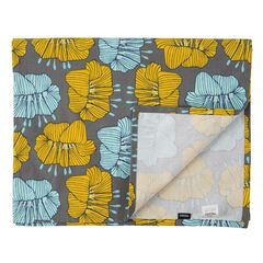 Дорожка на стол из хлопка серого цвета с принтом Цветы из коллекции Prairie, 45х150 см