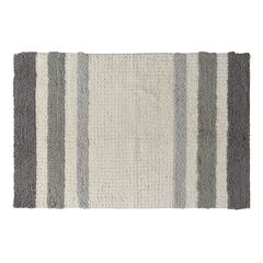 Коврик для ванной из хлопка с серой полоской коллекции Essential, 50х80 см