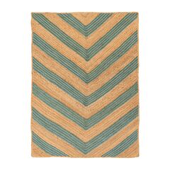 Ковер из джута с вставками зеленого цвета из коллекции Ethnic, 120х80 см