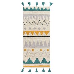 Ковер из хлопка с контрастным этническим орнаментом из коллекции Ethnic, 70х160 см