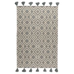 Ковер из хлопка с этническим узором Ромбы и кисточками из коллекции Ethnic, 120х180 см