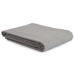 Покрывало из фактурного хлопка серого цвета с контрастным кантом из коллекции Essential, 180х250 см