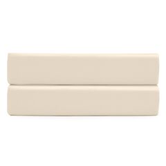 Простыня на резинке из сатина кремового цвета из коллекции Essential, 180х200х30 см