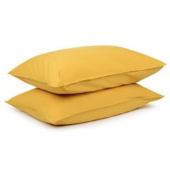 Набор из двух наволочек горчичного цвета из органического стираного хлопка из коллекции Essential, 50х70 см