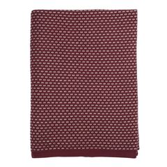 Плед из хлопка фактурной вязки бордового цвета из коллекции Essential, 130х180 см