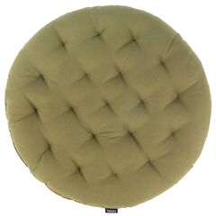 Подушка на стул круглая из хлопка оливкового цвета из коллекции Essential, 40 см