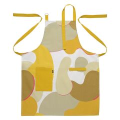 Фартук из хлопка горчичного цвета с авторским принтом из коллекции Freak Fruit, 85х70 см