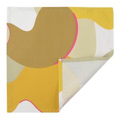 Салфетка сервировочная из хлопка горчичного цвета с авторским принтом из коллекции Freak Fruit, 45х45 см