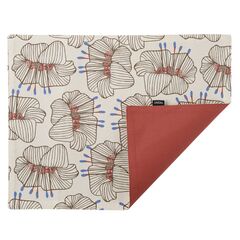 Салфетка двухсторонняя под приборы из хлопка терракотового цвета с принтом Цветы из коллекции Prairie, 35х45 см