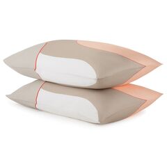 Набор из двух наволочек из сатина  бежевого цвета с авторским принтом из коллекции Freak Fruit, 50х70 см