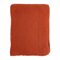 Плед жемчужной вязки терракотового цвета Essential, 180х220 см